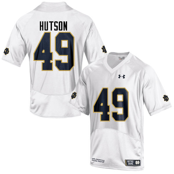 Men #49 Brandon Hutson Notre Dame Fighting Irish College Football Jerseys-White